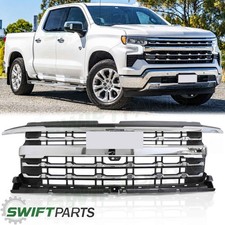 Front Upper Grille Fit For 2022-2026 Chevy Silverado 1500 Ltz Chrome 85516947
