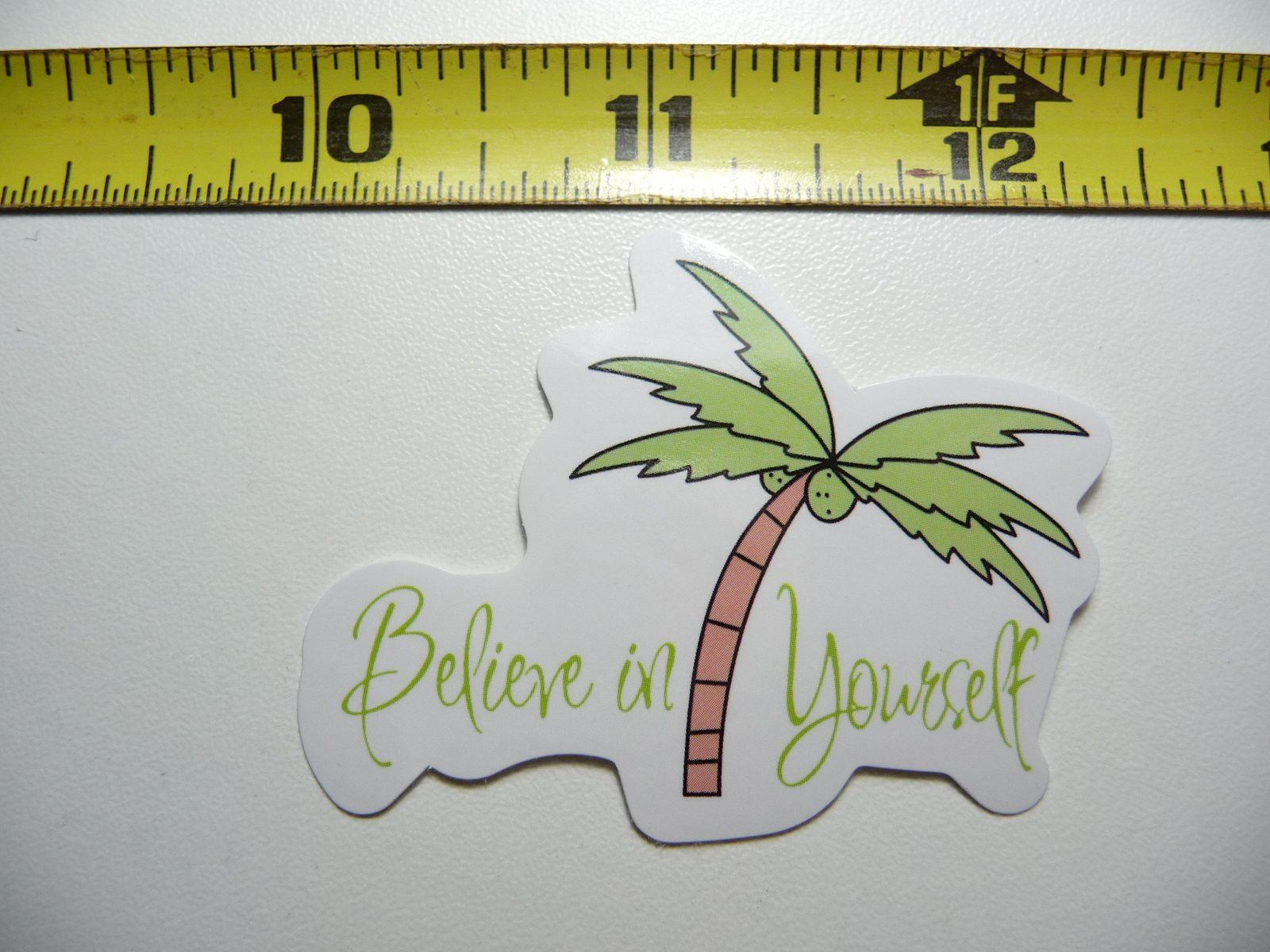 Believe in Yourself Palm Tree Motivational Glossy Decal Sticker