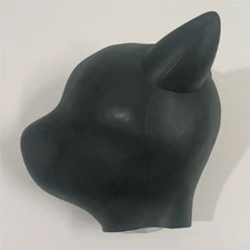 Slightly DEFECTIVE Silicone Black BDSM Dog Drone Mask Hood For Puppy Love