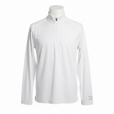 Zero Restriction Tour Series 1/4 Zip Pullover White Golf Shirt Mens Small Casual