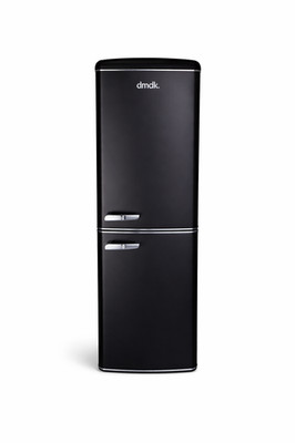 DMDK DKB3 Retro Kühl-Gefrierkombination, schwarz, creme energieeffizient,NoFrost