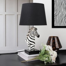 New Black White Zebra Table Lamp with Switch for Unique Home Decor N-12