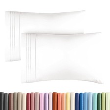 2 Queen Size Pillow Covers, Luxury Hotel Style, Fade Resistant, White