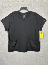Wink Renew Women's Modern V-Neck Fit Black Scrub Top 2XL Eco-Performance NWT's