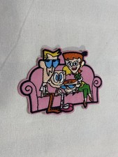 Retro Cartoon Family Couch Embroidered Patch 90s Animation Style Iron-On