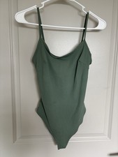 H M Women's Olive Green One-Piece Swimsuit