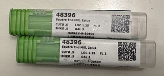 Lot of 2 Helical 48396 1/2" 3 flute carbide endmills