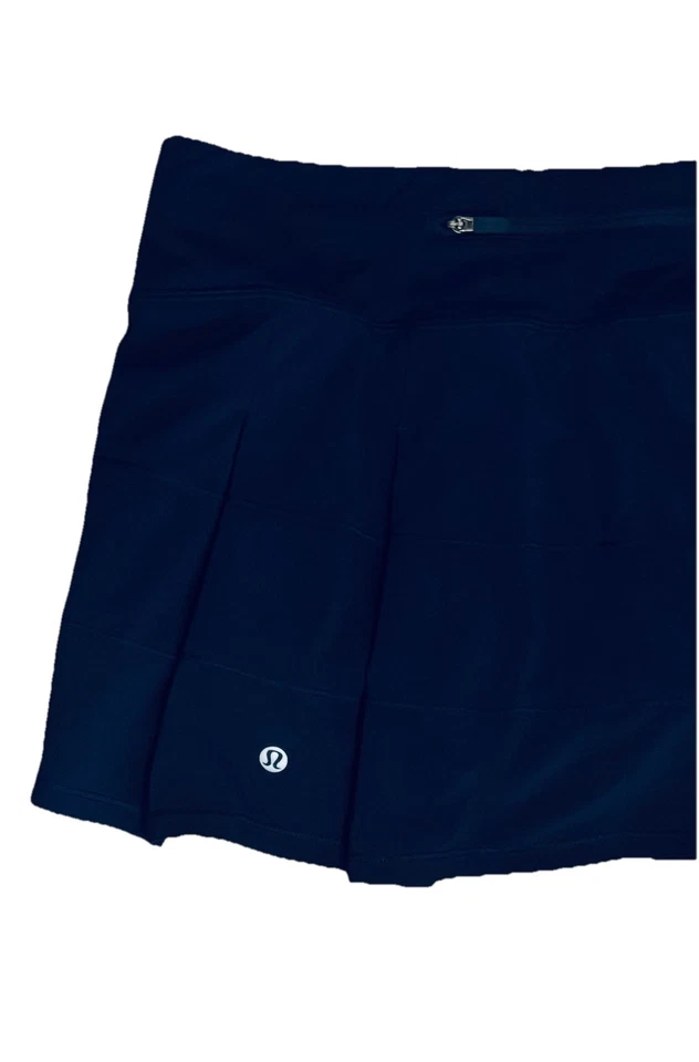 🍒 LULULEMON TALLA 8 AZUL MARINO RITMO RIVAL FALDA FORRO CREMALLERA BOLSILLO W8AB7R TENIS GOLF USADA EN EXCELENTE ESTADO Foto 2 de 4