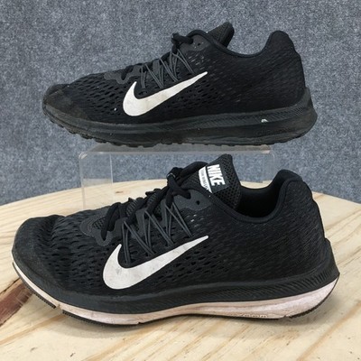 Nike Shoes Mens 7 Air Zoom Winflo 5 Sneakers Black Mesh Lace Up Sport AA7406-001
