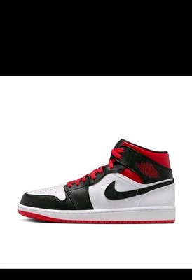 Size 10 - Air Jordan 1 Mid Gym Red Black Toe for sale online | eBay