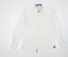 White Label Men's White Tapered Dress Shirt 15.5/39 Long Sleeve