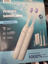 Philips Sonicare Advanced Clean Rechargeable Electric Toothbrush 2 Pack New Open