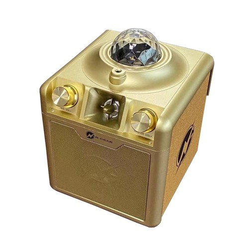 N-GEAR Disco Star 710 Gold – Kabelloser Bluetooth-Partylautsprecher – Karaoke-Se - Afbeelding 5 van 6