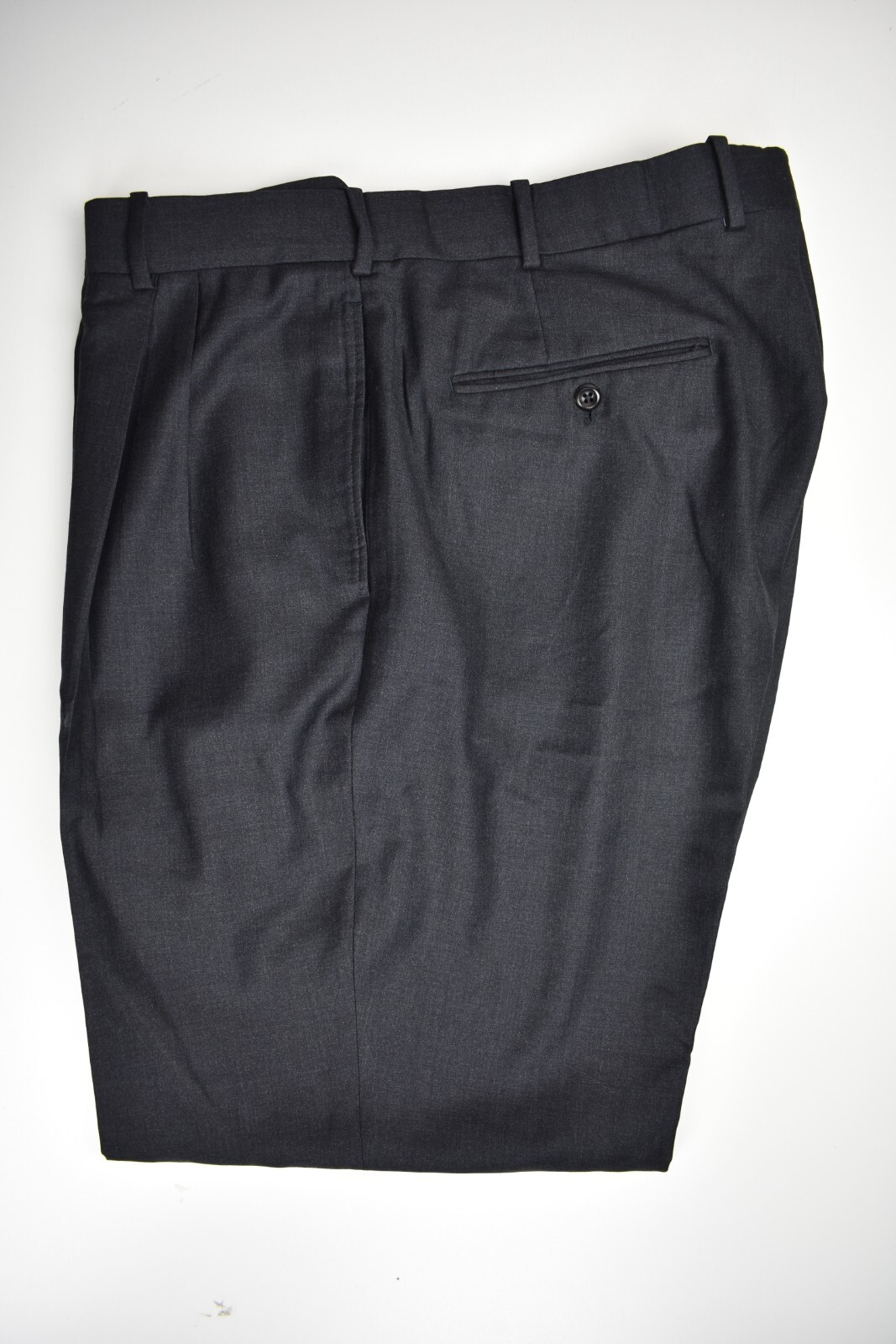 Holland & Sherry Solid Dark Gray Wool Dress Pleat… - image 2