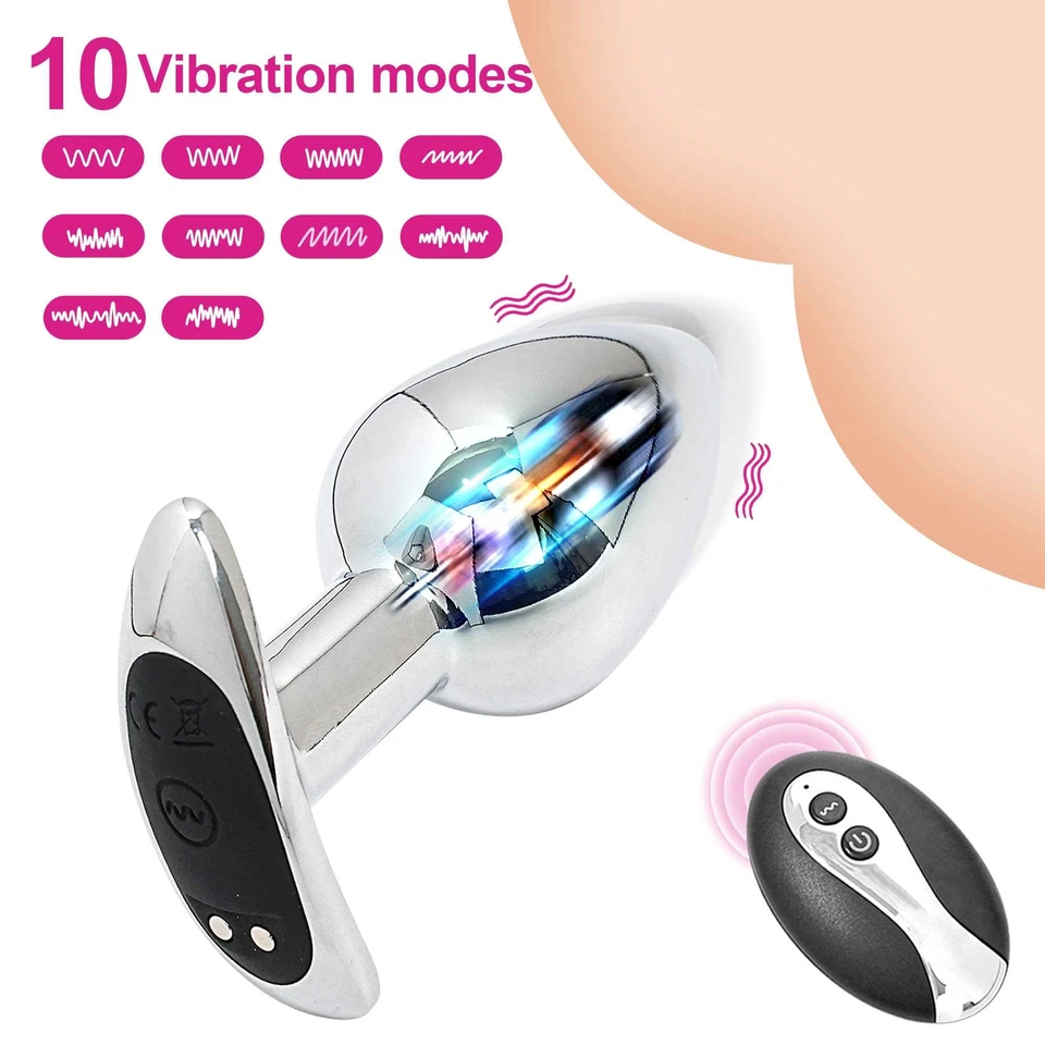 Anal Vibrator Butt Plug Prostata Massager Edelstahl Fernbedienung Sexspielzeug - Bild 4 von 4