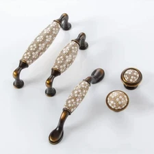 MFYS Ceramic Wine Cabinet Handles Antique Drawer Round Knobs Retro Wardrobe Pull