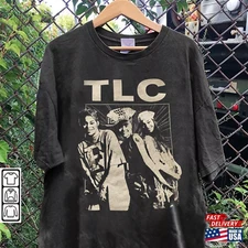 Rare TLC Band Member Black Cotton T Shirt Full Size S-5XL