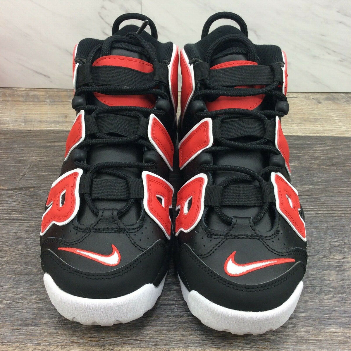 Nike Air More Uptempo GS Black Red White Shoes DM3190-001 Nike Air More Uptempo GS Black Red White Shoes DM3190-001