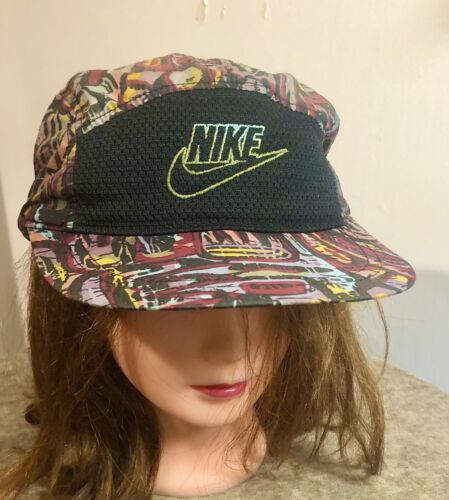 Vintage Nike 5 Panel Nylon Hat Colorful Hip Hop Te