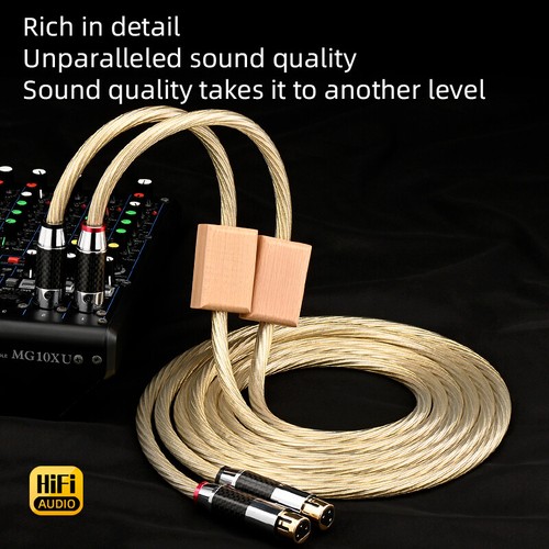 HiFi Silver Plated& Copper XLR Cable Audio Balanced Wire 3Pin Male to Female XLR - Picture 2 of 8