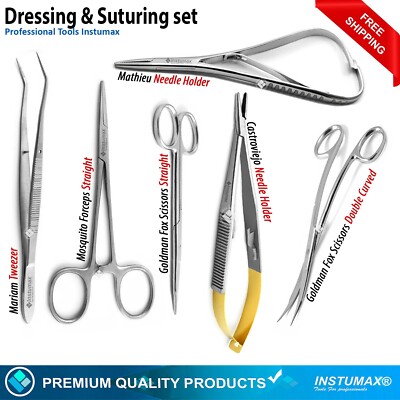 Dressing & Suturing Set Castroviejo, Mathieu Needle Holder Mosquito Forceps