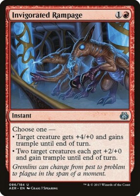 Invigorated Rampage *PLAYSET* 4x  MtG Aether Revolt SP/NM