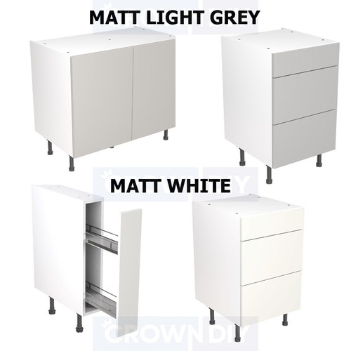 Budget Kitchen Base Units & Slab Door Carcass Carcasses Floor Unit Grey White eBay