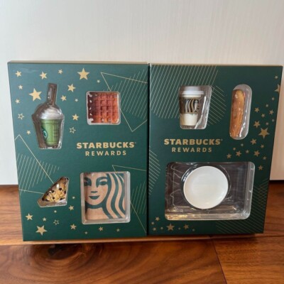 STARBUCKS JAPAN  REWARDS Miniature Collection  To Go &   For Here  set of 2 NEW
