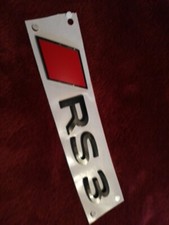 Original Audi RS3 Schriftzug Aufkleber Sport Raute Black Edition schwarz/rot