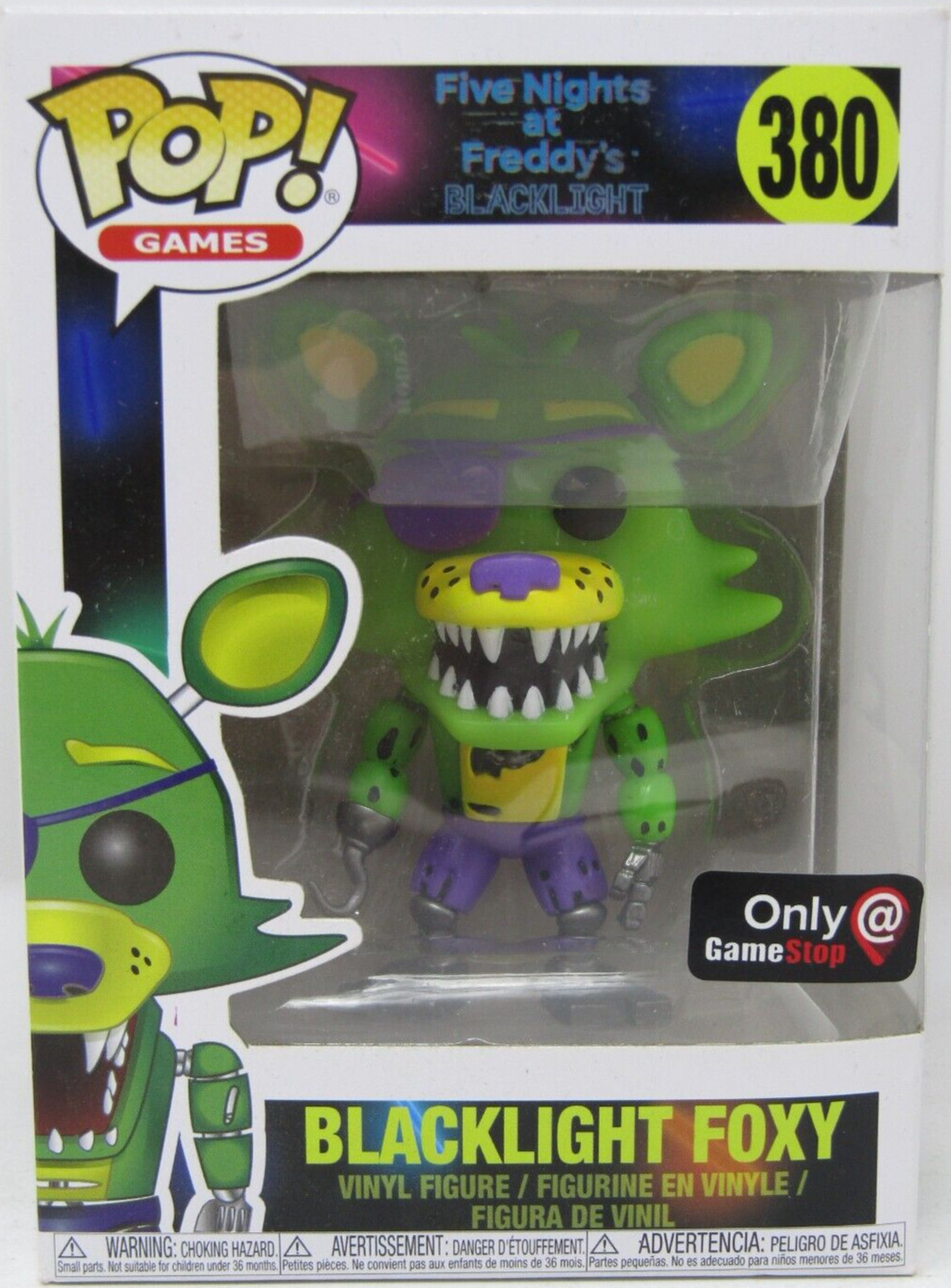 Funko Pop! Games Five Nights At Freddy'S #380 Blacklight Foxy Gamestop Exclusive