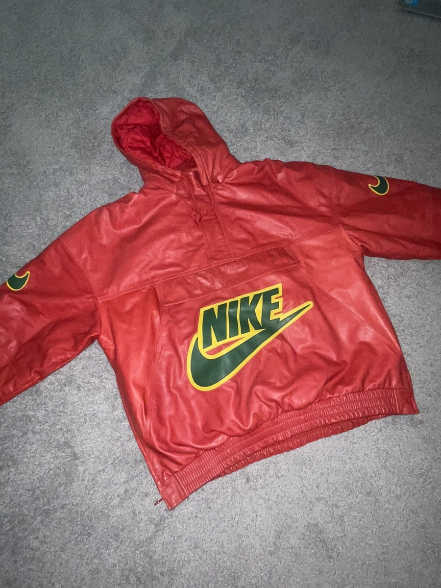 Supreme Nike Leather Anorak RED XL | eBay
