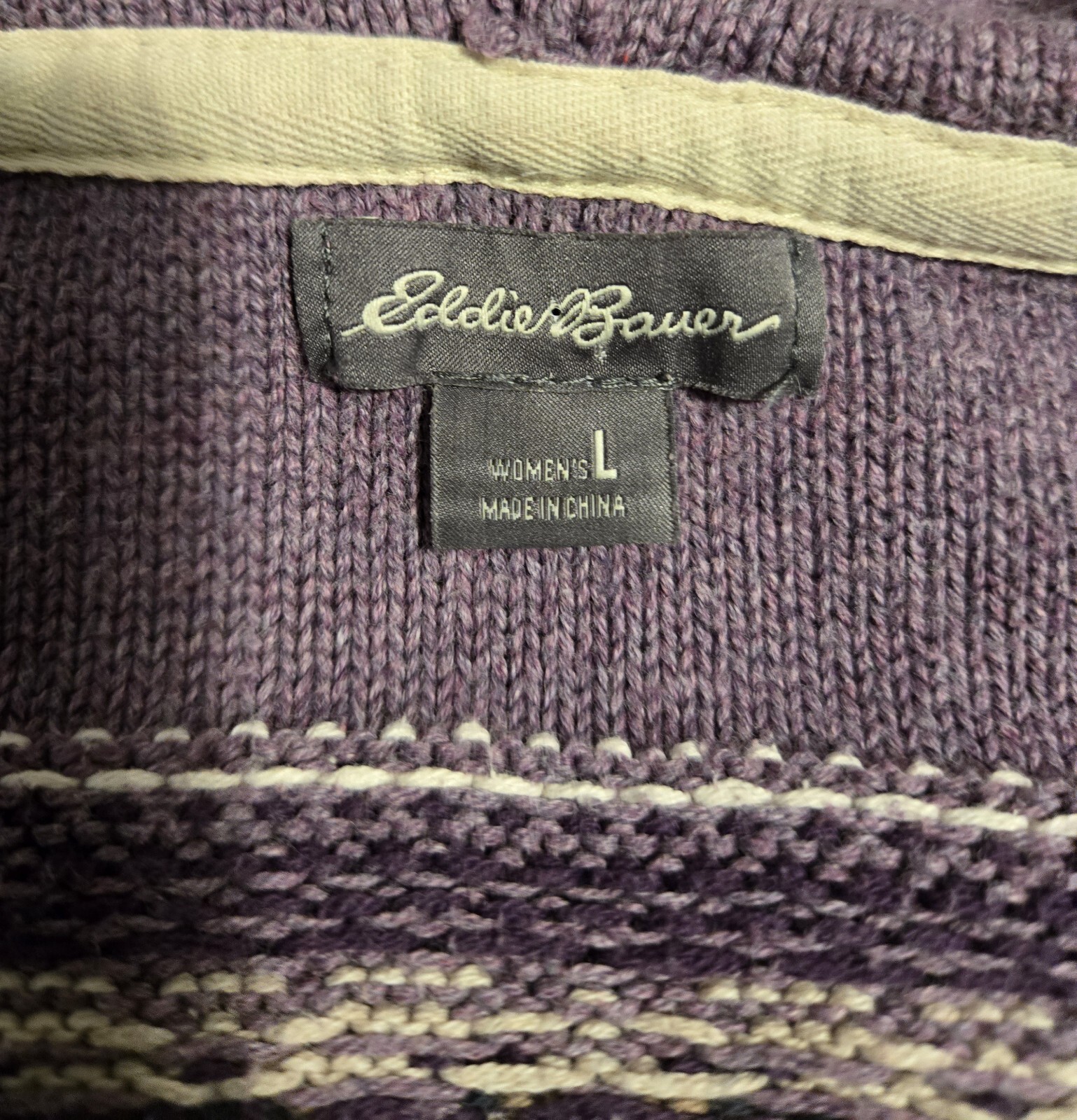 Eddie Bauer Women's  Pullover Hoodie Nordic Sweater Large image 5