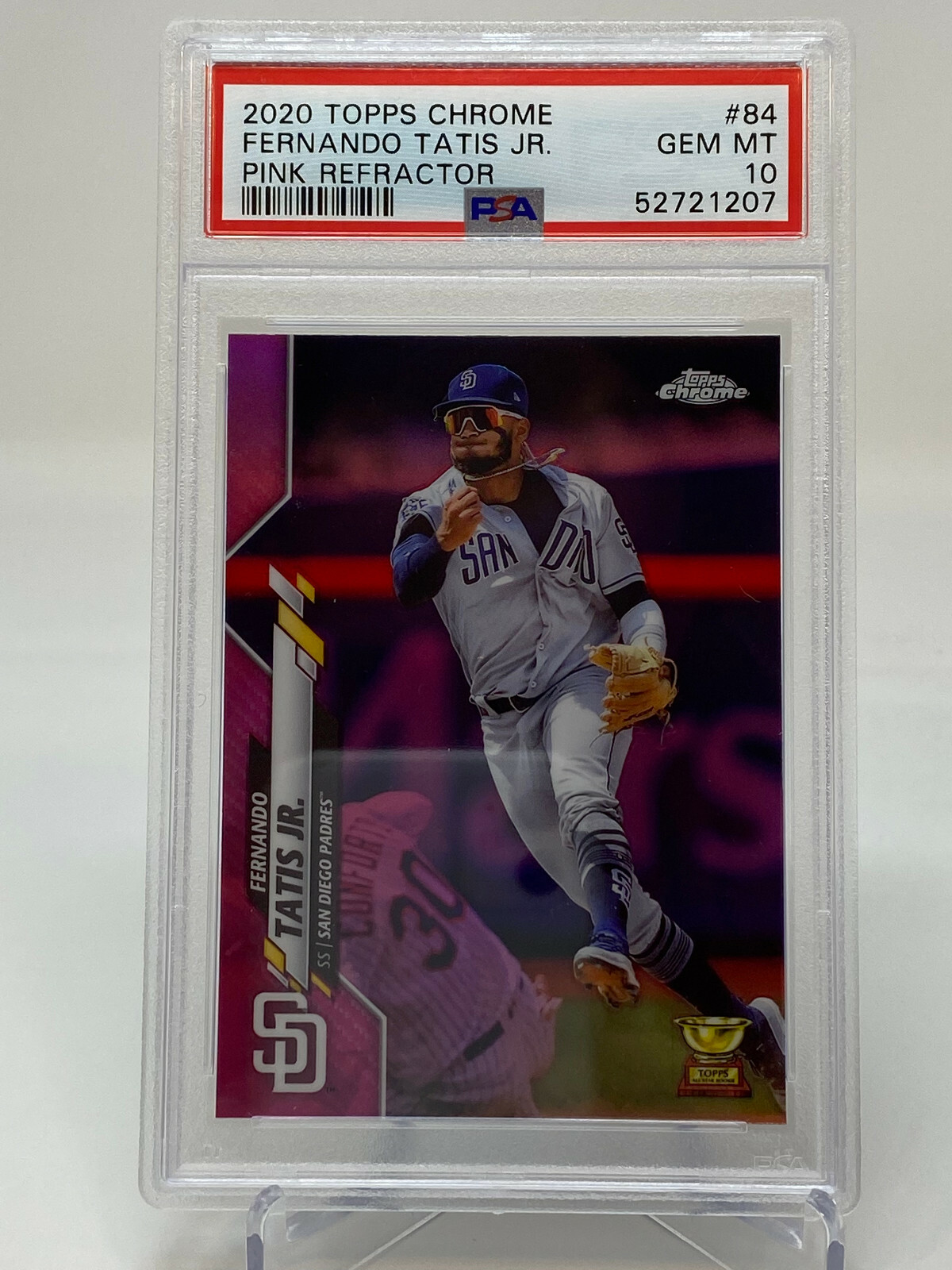 2020 Topps Chrome  #84  Fernando Tatis Jr.   Pink Refractor PSA 10 view 5