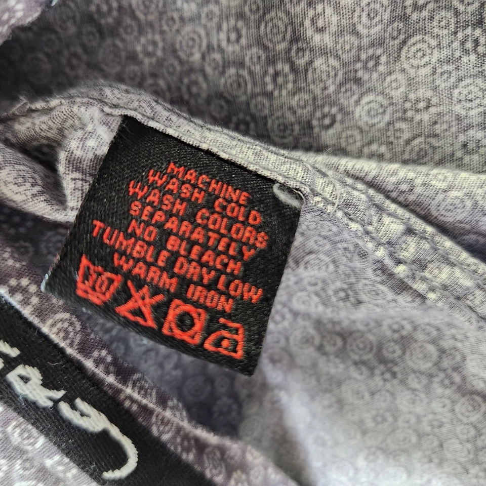 Jerry Garcia Camisa Abotonada Manga Larga Puño Abatible Hombre Grande Gris/Negro Foto 3 de 4