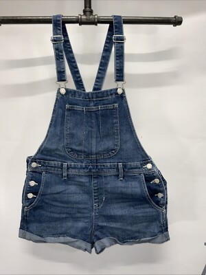 Old Navy Denim Overall Shorts Slouchy Workwear Cuffed Jean Short