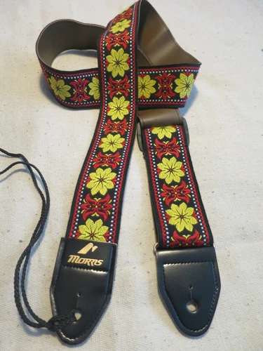 Morris Guitars Embroidered Woven Hippie Guitar Strap, Japan