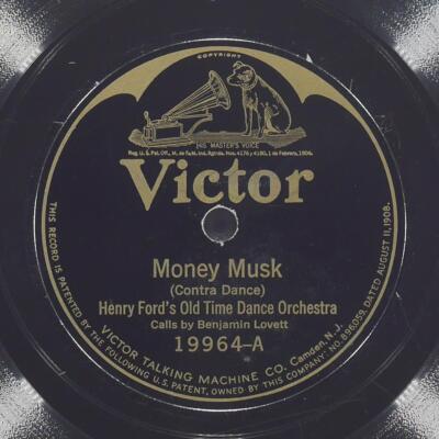 HENRY FORD'S OLD TIME DANCE ORCHESTRA Money Musk / Medley Reels VICTOR 19964 VG+