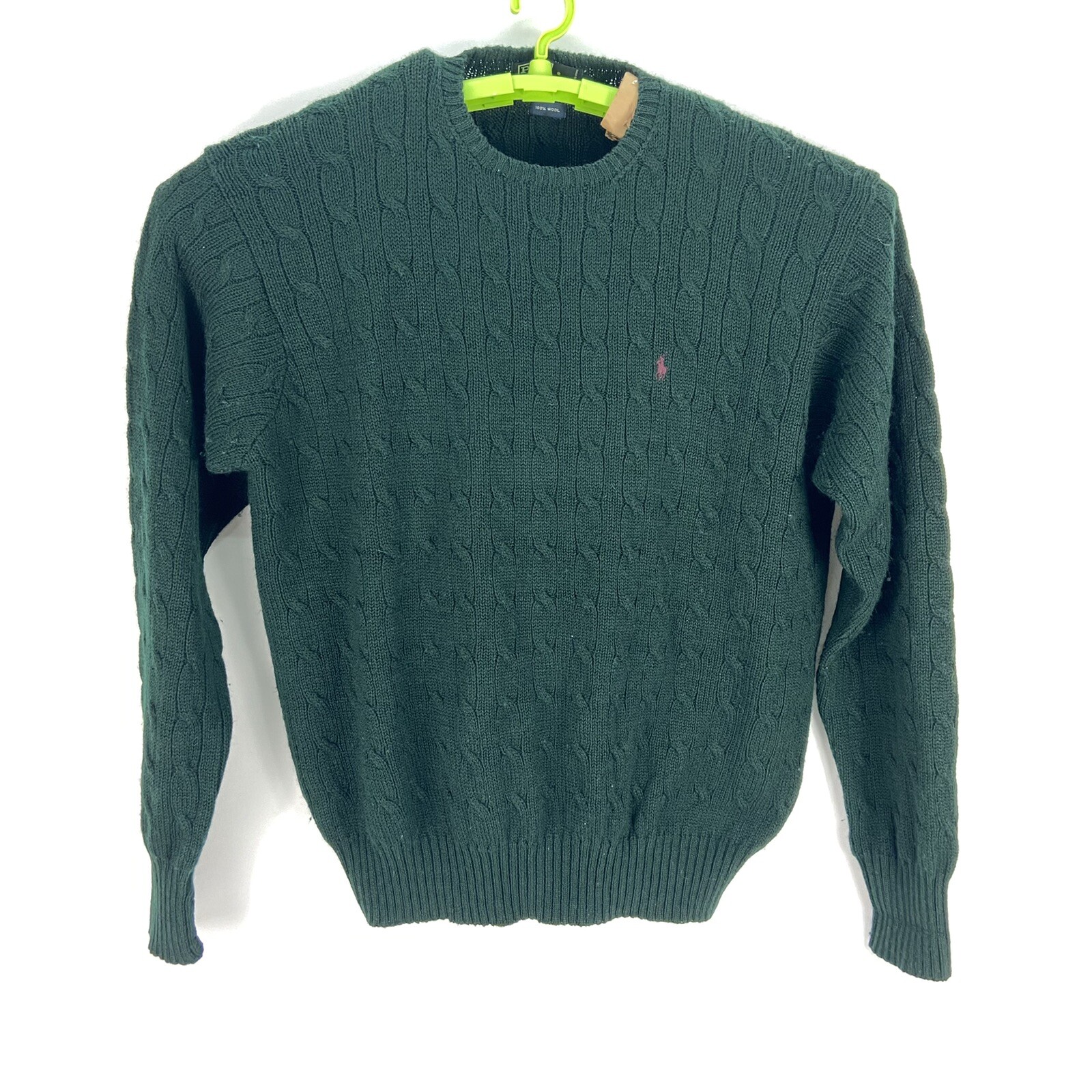 Vintage Polo Ralph Lauren (XL) Green Thick Wool Cable… Gem