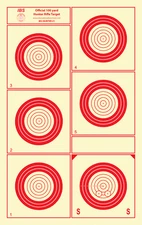 (12) IBS100HR 100 Yard Hunter Rifle Target, Red, Heavy Paper, 12"x19" SHIPS FREE