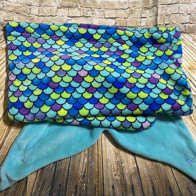 Justice Girls 40" Blue Purple Soft Mermaid Tail Blanket | eBay