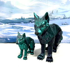 2pcs 3D Printed Wolf, Articulated Black  Green Wolf Toy Fidget Animal Wolf Toy