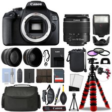 Canon EOS 2000D / T7 DSLR Camera w/ 18-55mm  32GB 3 Lens Ultimate Accessory Kit