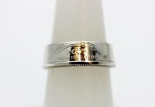 Handcrafted 1964 Silver Quarter Dollar Coin Ring Size 7 - 10962