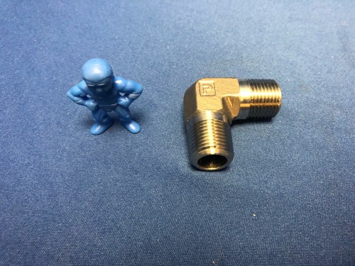 Parker 1/2 Cr-ss Acier Inoxydable Mâle Tuyau Coude 90° Nptf / Nptf - Photo 1 sur 4