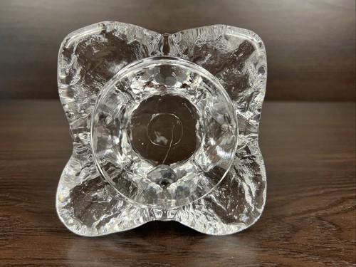 Beautiful Kosta Boda Sweden Snowstar Clear Art Glass Candle Holder Ann Warff - Picture 11 of 12