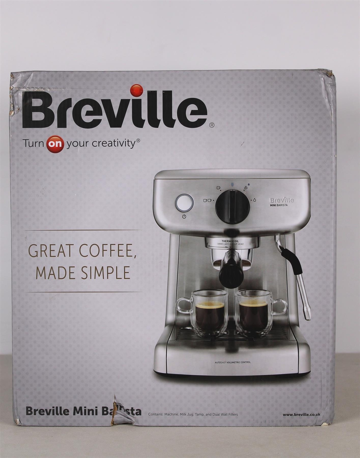 BREVILLE VCF125Mini Barista Coffee Machine Stainless Steel eBay