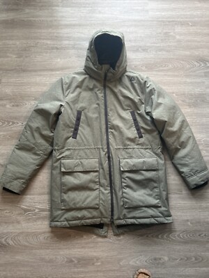Reebok Men s L Large Classic Long Olive Green Jacket Parka Duck Down Feather