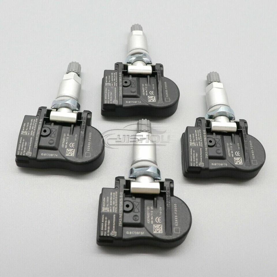 Sensor de presión de neumáticos TPMS 52933-F2000 4 piezas para Hyundai Elantra Kia Rio 433 MHz Foto 3 de 4