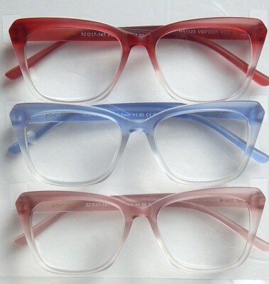 BETSEY JOHNSON 3 PACK PREMIUM READING GLASSES MULTI READERS +1.50+2.00+2.50 NEW 