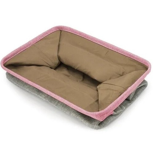 Sorbus ~ Collapsible ~ Storage Basket w/Handles ~ 15 x 10.75 x 9.5 ~ PINK Twill - Picture 5 of 7